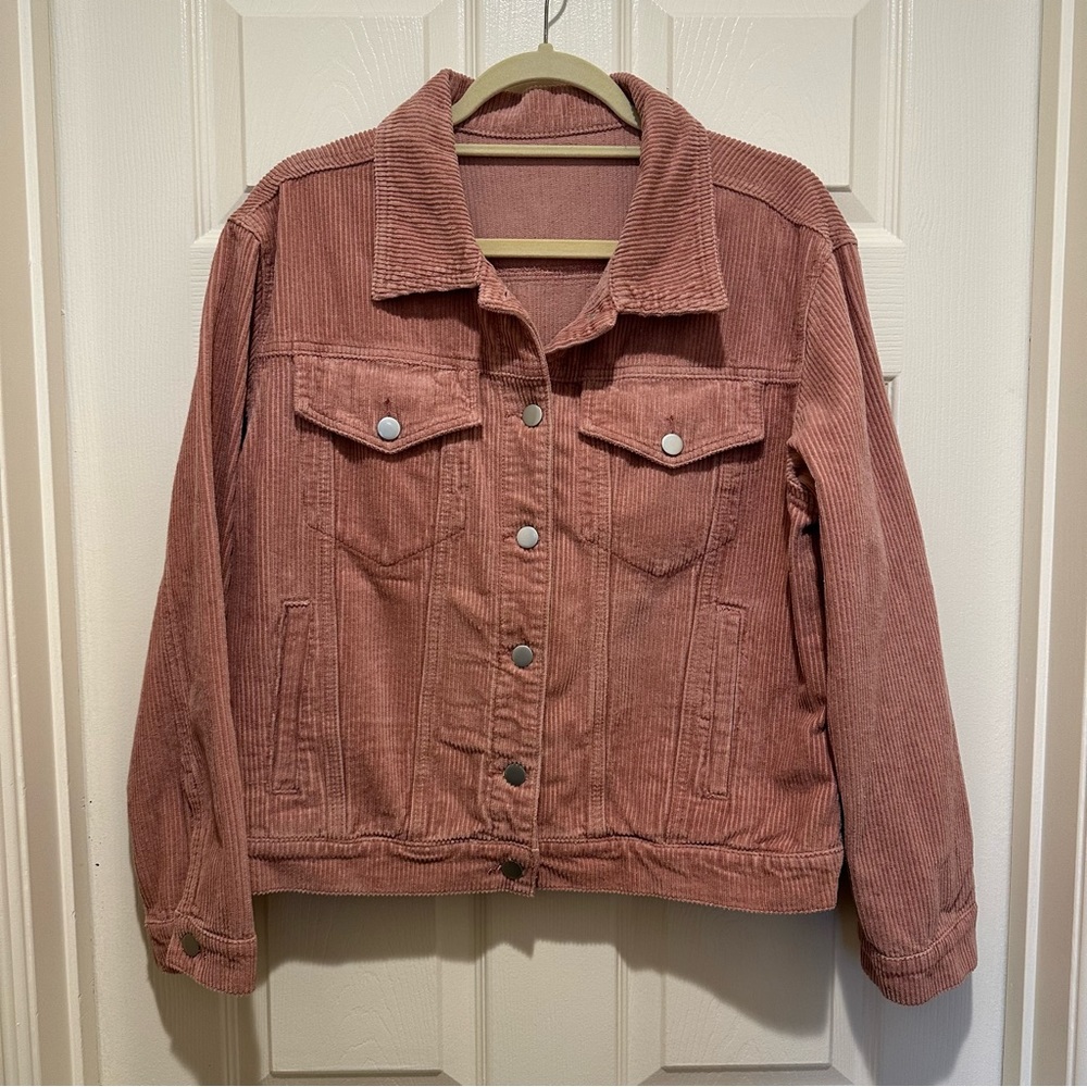 Shein Dusty Rose Corduroy Jacket - Size Large